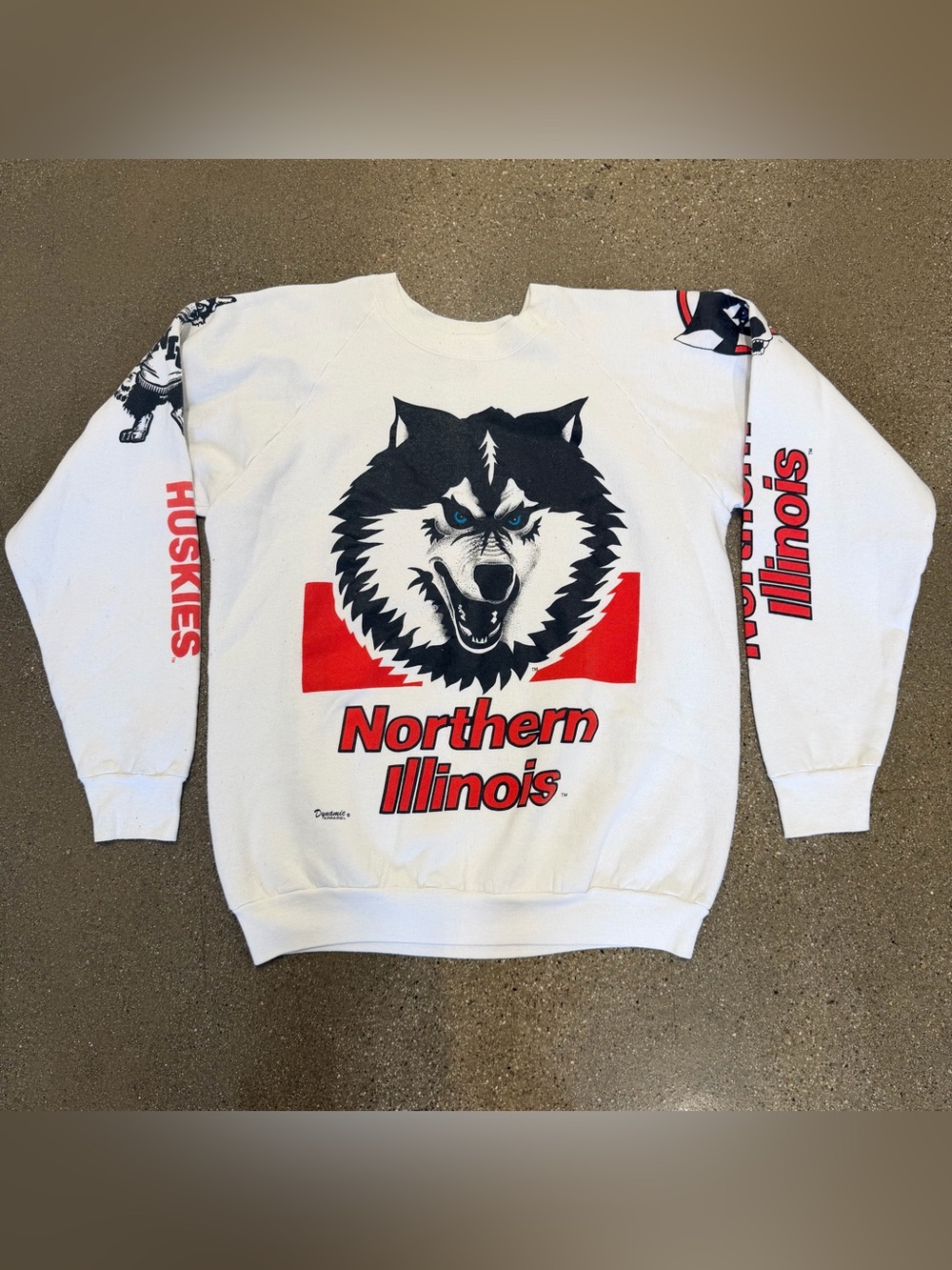 Northern Illinois Huskies Vintage Sweater Pullover XL Slim All Over Print